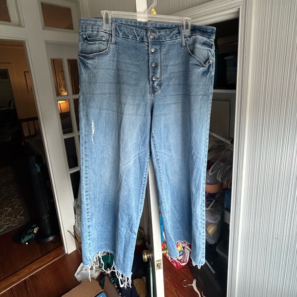 👖 NWOT Time and Tru High Rise Stretch Wide Leg Jeans - Size 16 - Picture 5 of 11